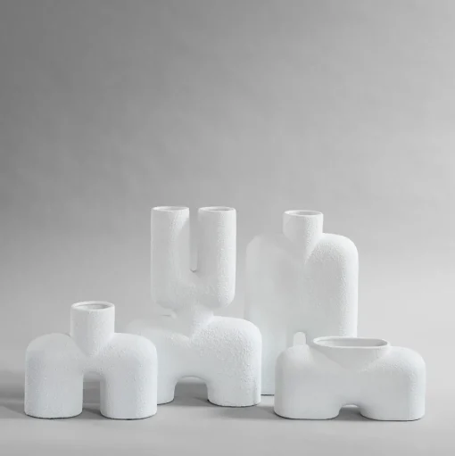 101 Copenhagen Cobra Double Vase Medium Bubble White