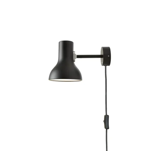 Anglepoise Type 75 Mini Váglampe Med Kabel Jet Black