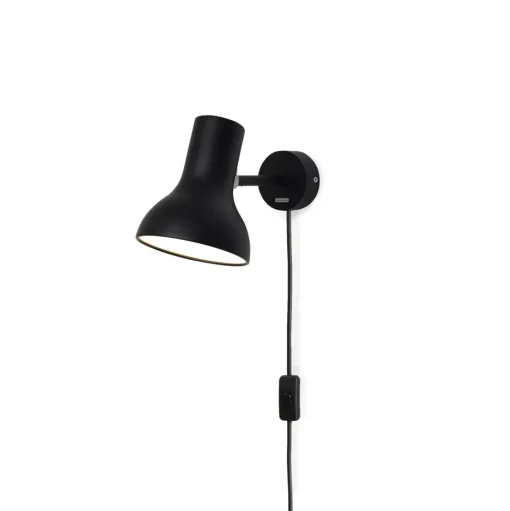 Anglepoise Type 75 Mini Váglampe Med Kabel Jet Black