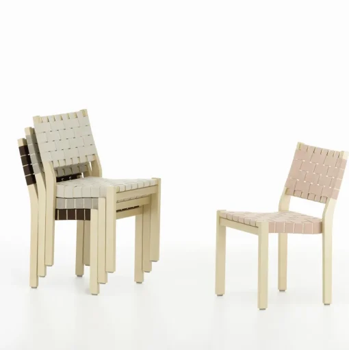 artek 611 Spisebordsstol Birk/Hvid
