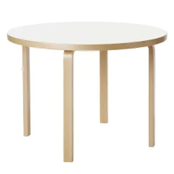 artek Aalto 90A Rundt Bord Birk/Hvid Laminat