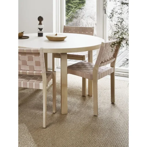 artek Aalto 90A Rundt Bord Birk/Hvid Laminat
