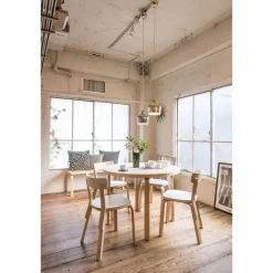 artek Aalto 90A Rundt Bord Birk/Hvid Laminat