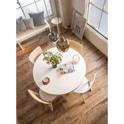 artek Aalto 90A Rundt Bord Birk/Hvid Laminat