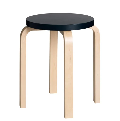 artek E60 Skammel Birk/Sort