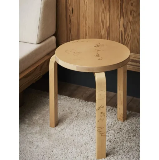 Artek Stool 60 Anniversary Edition Artek + Moomin Birk/Honning