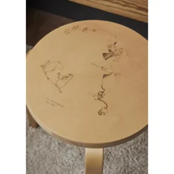 Artek Stool 60 Anniversary Edition Artek + Moomin Birk/Honning
