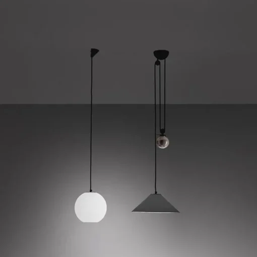 Artemide Aggregato SaliscendiØ38 Opal Skárm med Ekstra Rosette Hvid