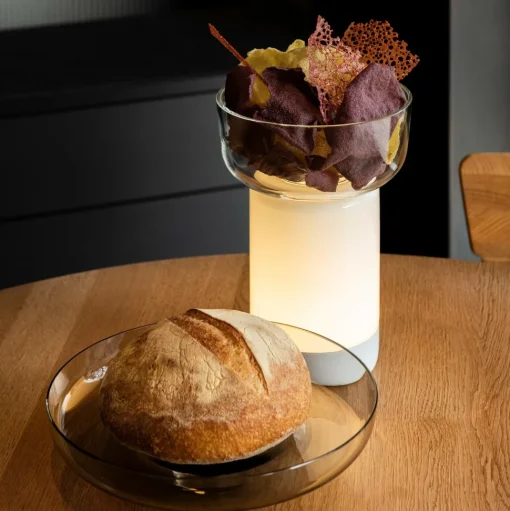 Artemide Bontá Transportabel Lampe Rød Med Glasfad