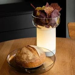 Artemide Bontá Transportabel Lampe Grå Med Glasfad
