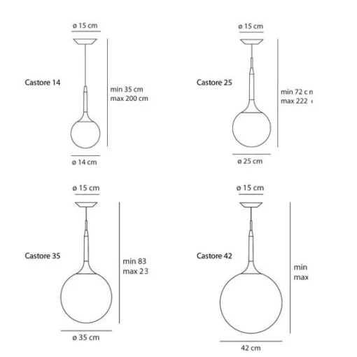 Artemide CASTORE 14 Pendel E14 Hvid