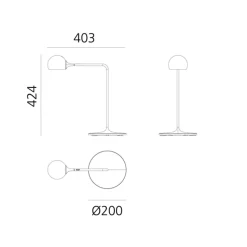 Artemide IXA Bordlampe Antracit