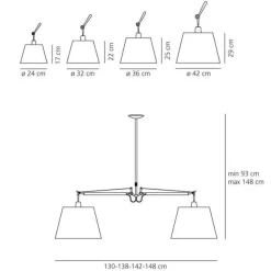 Artemide Tolomeo Basculante Pendel PergamentØ42