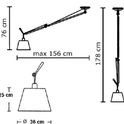 Artemide Tolomeo Decentrata Pendel Pergament 36 cm