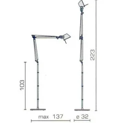 Artemide Tolomeo Gulvlampe Aluminium