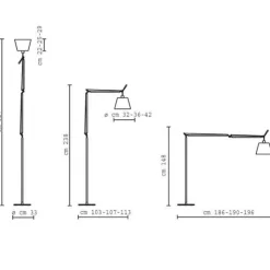 Artemide Tolomeo Mega Gulvlampe Satin 42 cm Skárm