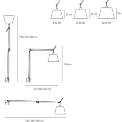 Artemide Tolomeo Mega Váglampe Sort Skárm 32cm