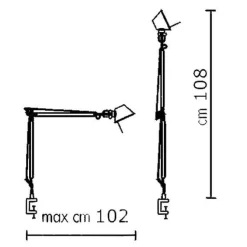 Artemide Tolomeo Mini Bordlampe Hvid med Klemme