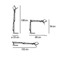 Artemide Tolomeo Mini LED Bordlampe Aluminium