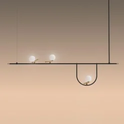 Artemide YANZI 1 Pendel Hvid/Børstet Messing/Sort