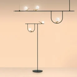Artemide YANZI 1 Pendel Hvid/Børstet Messing/Sort