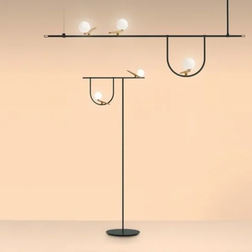 Artemide YANZI 1 Pendel Hvid/Børstet Messing/Sort