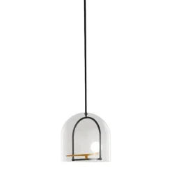 Artemide YANZI Pendel Diff. Gennemsigtig/Hvid/Børstet Messing/Sort