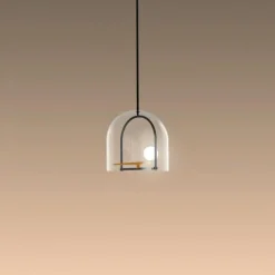 Artemide YANZI Pendel Diff. Gennemsigtig/Hvid/Børstet Messing/Sort