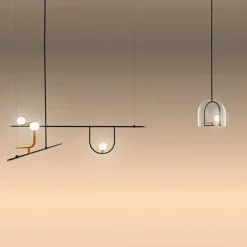 Artemide YANZI SC1 Pendel Hvid/Børstet Messing/Sort