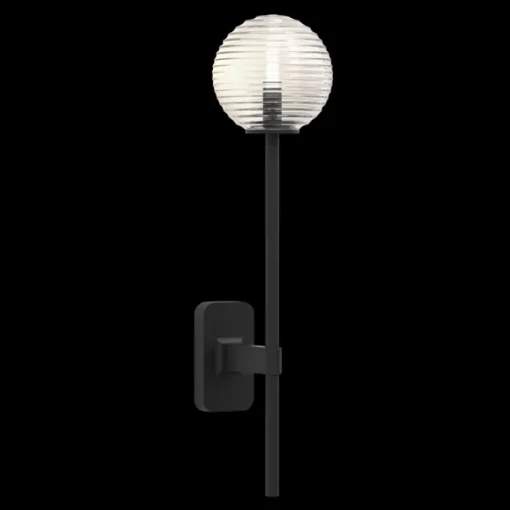 Astro Tacoma Single Grande Váglampe Mat Sort & Rillet Skárm Transparent