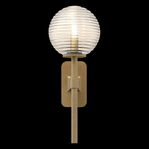 Astro Tacoma Single Váglampe Antik Messing & Rillet Skárm Transparent