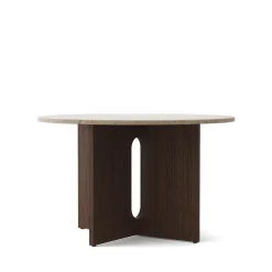 Audo Androgyne SpisebordØ120 cm Mørk Bejdset Egetrá/Kunis Breccia Sand