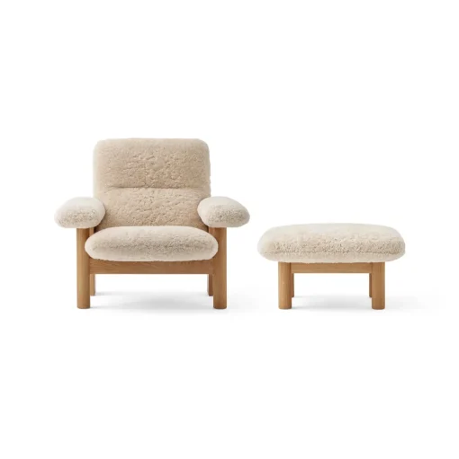 Audo Brasilia Skammel Natural Eg/Sheepskin Curly