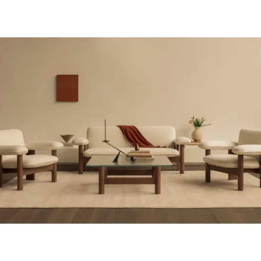 Audo Brasilia Sofa 2-Personers Mørkbejdset Eg/Audo Bouclé