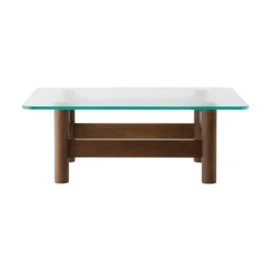 Audo Brasilia Sofabord Mørkbejdset Eg/Glas