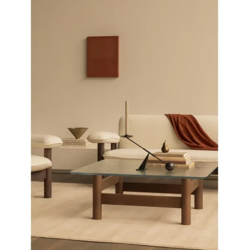 Audo Brasilia Sofabord Mørkbejdset Eg/Glas