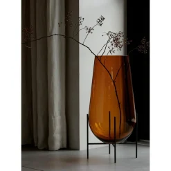 Audo Echasse Vase Lille Amber/ Bronzeret Messing