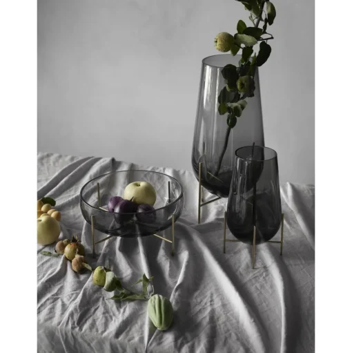 Audo Echasse Vase Lille Amber/ Bronzeret Messing