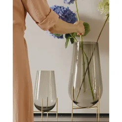 Audo Echasse Vase Lille Amber/ Bronzeret Messing