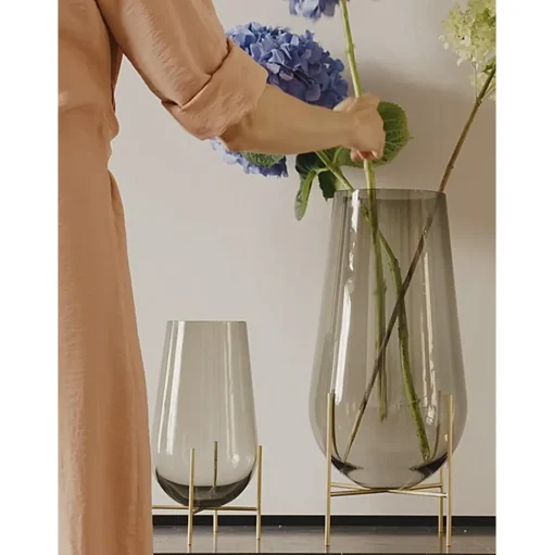Audo Echasse Vase Lille Amber/ Bronzeret Messing