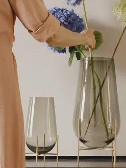 Audo Echasse Vase Stor Brándt/ Børstet Messing