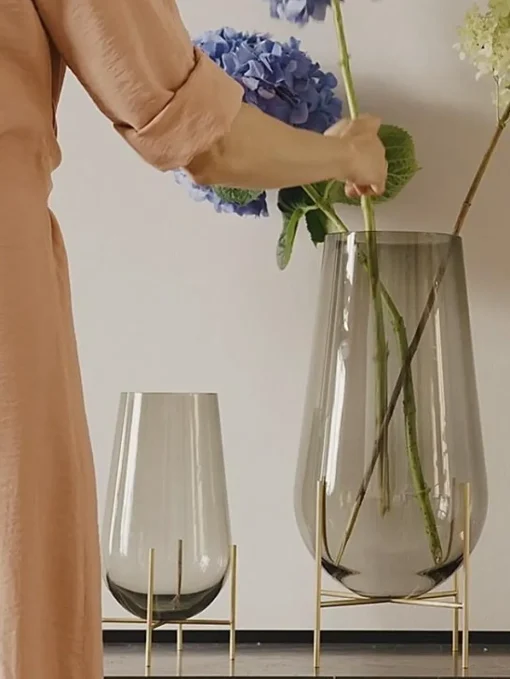 Audo Echasse Vase Stor Brándt/ Børstet Messing