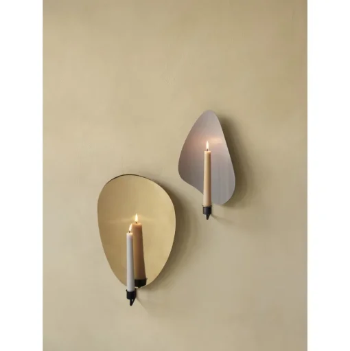 Audo Flambeau Váglysestage H40 Bruneret Messing/Grå