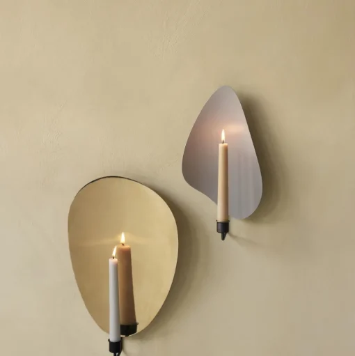 Audo Flambeau Váglysestage H34 Bruneret Messing/Grå