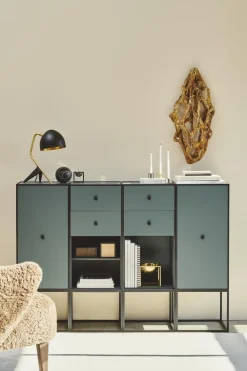 Audo Frame Skab 70 med Hylde & 2 Skuffer Sortbejdset Ask