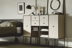 Audo Frame Skab 70 med Hylde & 2 Skuffer Sortbejdset Ask