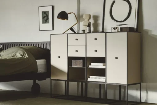 Audo Frame Skab 70 med Hylde & 2 Skuffer Sortbejdset Ask