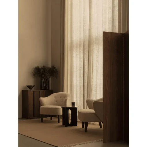 Audo Ingeborg Lánestol Mørkbejdset Eg/Vegetabilske Knapper/0001 Beige