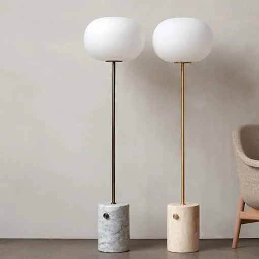 Audo JWDA Gulvlampe Hvid Marmor & Bruneret Messing