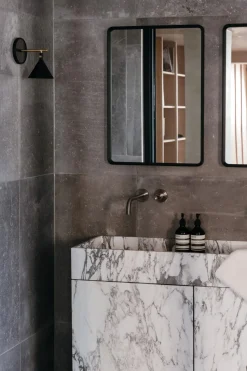 Audo Norm Vág Spejl Rektangulár Sort